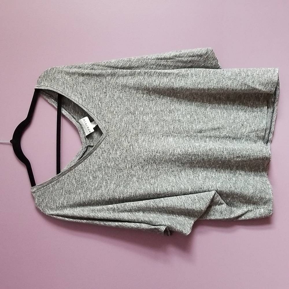 Ava and Viv 2X Grey Dolman Top